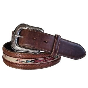 Silver Creek Classics Western Leather Belt Brown Womens 38